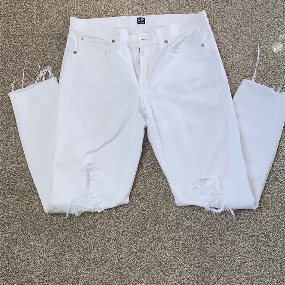 GAP Denim - Gap white True Skinny Raw Hem